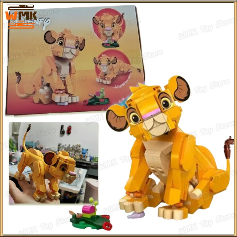 Miniso In Stock The Lion Simba Building Blocks Simba Blocks Lion Diy Anime Figure Collection Toys Home Ornament Customized Decor