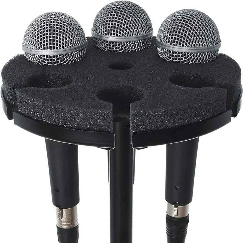 

High Density foam handheld microphone holder stand metal 6 mic bar Stand 6 in 1 Foam Windscreen Shock Mount Microphone Clip