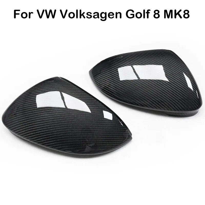 For VW Volkswagen Golf 8 MK8 2020-2024 Real Carbon Fiber Car Rearview Side Mirror Covers Cap Replacement Model Car Modification