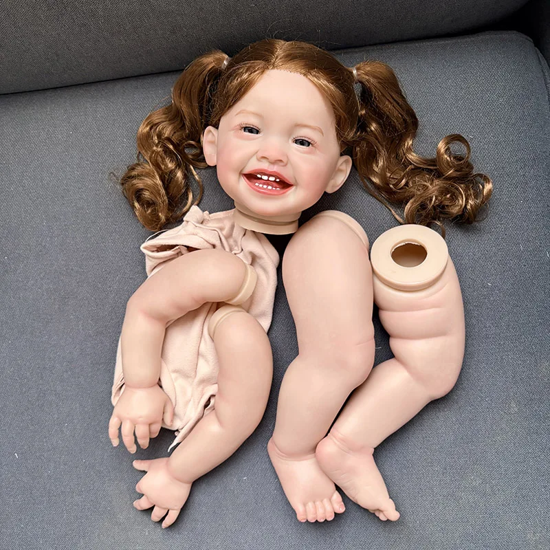 24inch Mila Reborn Doll Kit Already Painted Doll Parts with Cloth Body and Eyes Muñeca Kit Bebe Reborn