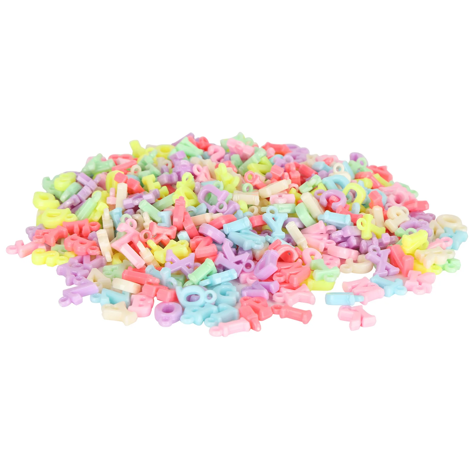 

Clearance Deal 500Pcs Spacer Beads Colorful Letter Bead Perforated Beads Hair Band Pendant DIY Accessories