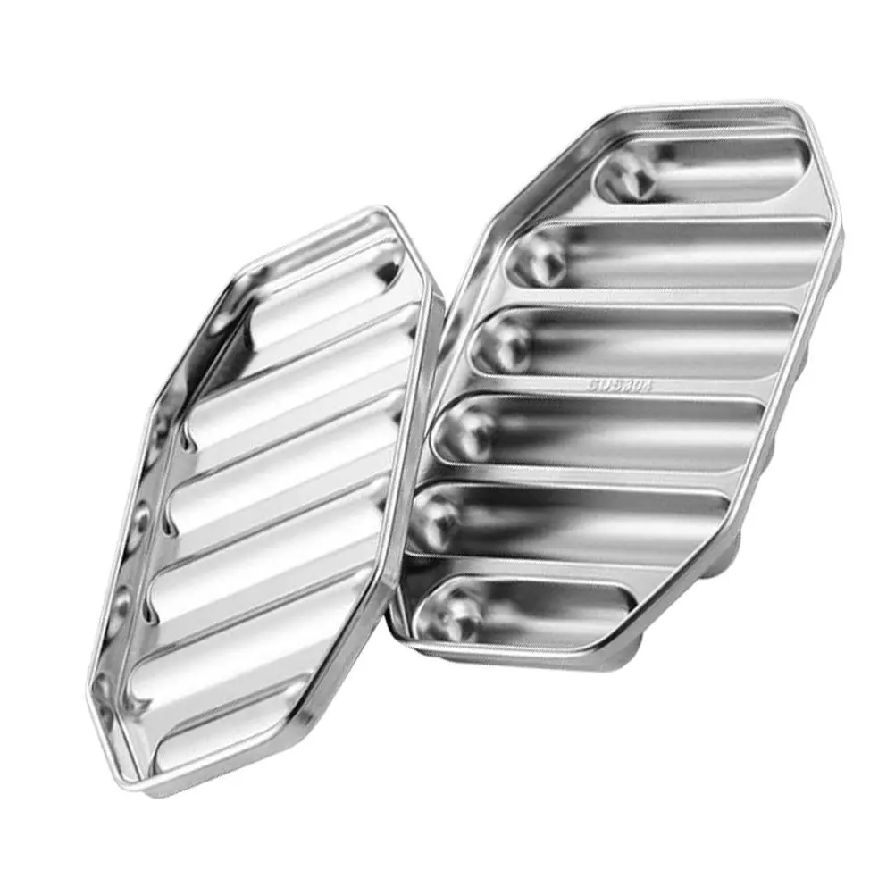 

1 шт. Серебряная форма для сосисок из нержавеющей стали, пригодная для использования в духовке, для здорового приготовления домашних хот-догов, паровых кексов и других блюд