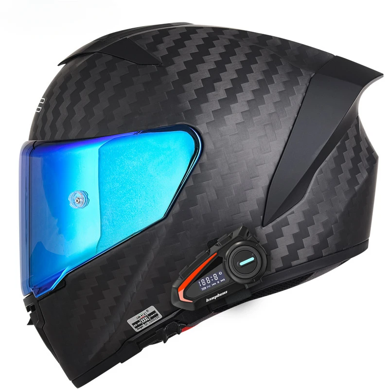 

Hot High Quality Colorful Lenses Carbon Fiber Motorcycle Helmet K20 Bluetooth Men's and Women's Double Lenses Racing Full Helmet