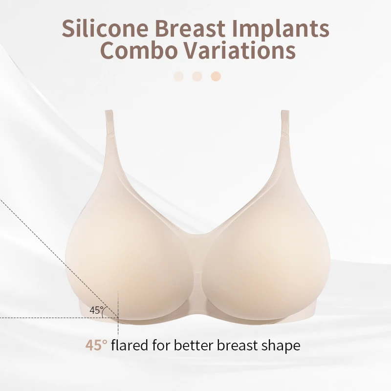 Women's Silicone Fake Boobs Form Underwear 2-In-1 Fake Breasts With Bra For Breast Enlargement Pad Chest Becomes Big