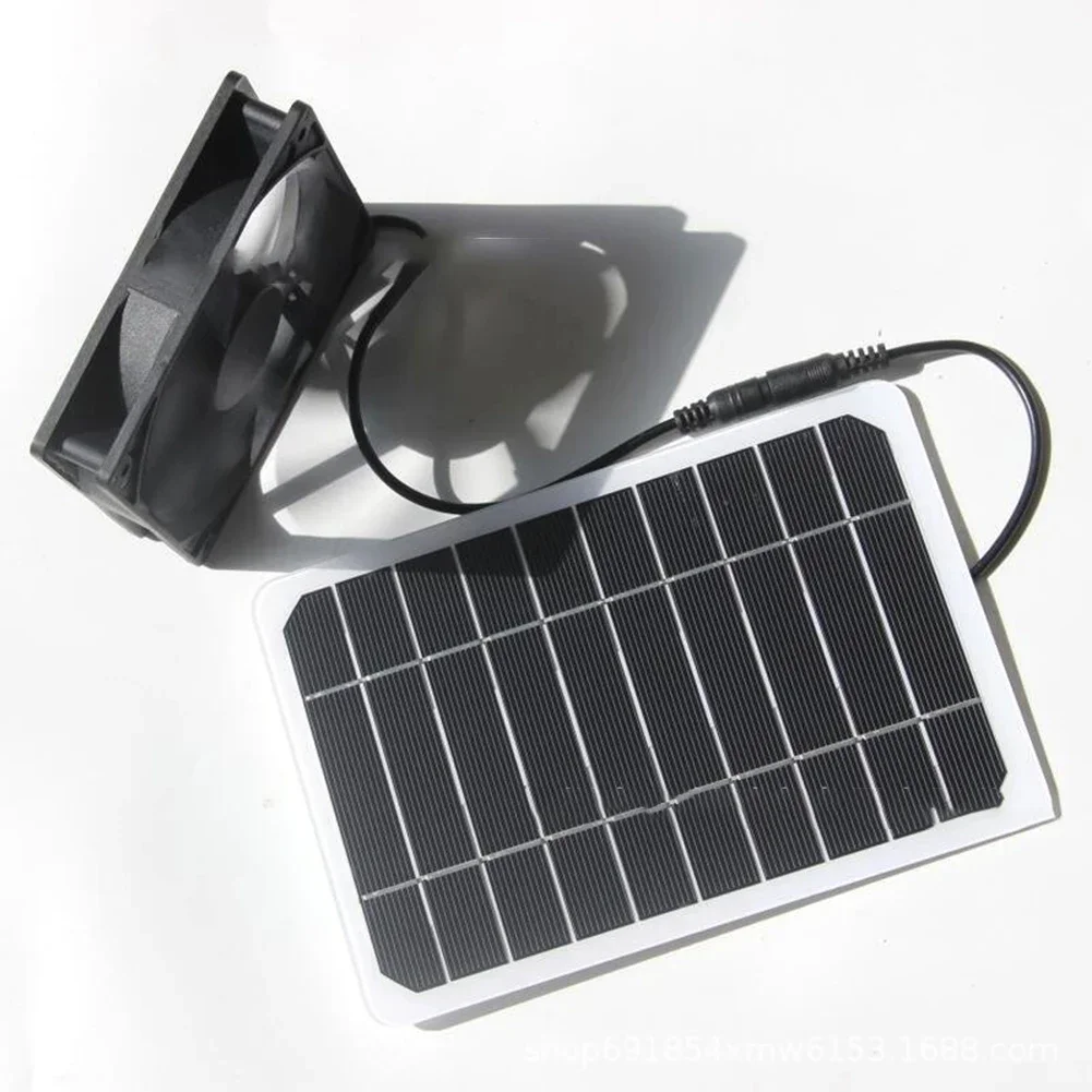 Solar Panel With Exhaust Fan DC 6V 2W Solar Powered Fan  Portable Poultry Fan Greenhouse Solar Plate Exhaust Fan