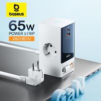 Baseus 65W GaN Charger Digital Desktop Fast Power Strip 4000W 2AC Sockets APP Remote Control For Laptop Tablet iPhone Samsung
