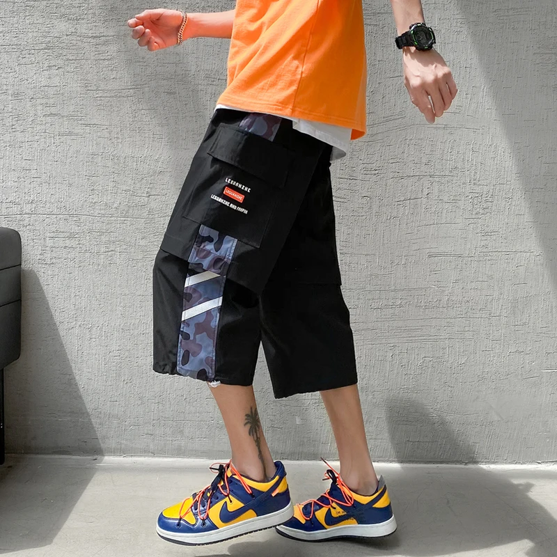 

LAPPSTER-Youth Camo Side Striped Y2k Streetwear Cargo Shorts 2023 Summer Pockets Graphic Shorts Korean Fashions Sweat Shorts
