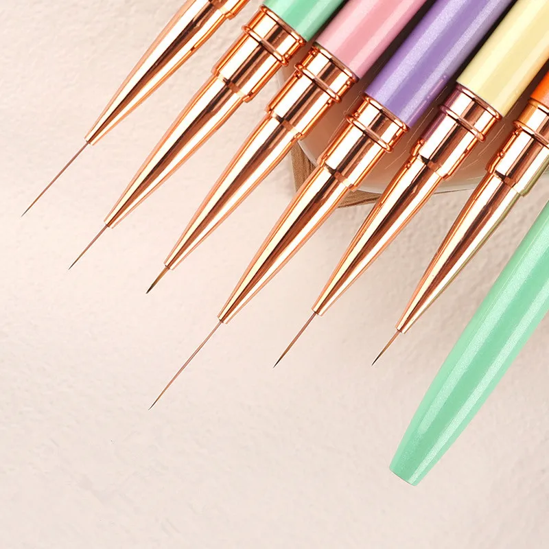 1/6 pièces Nail Art Liner ensemble pinceaux Gel brosse à ongles Gel vernis à ongles peinture brosse dessin Nail Art Design brosse stylo