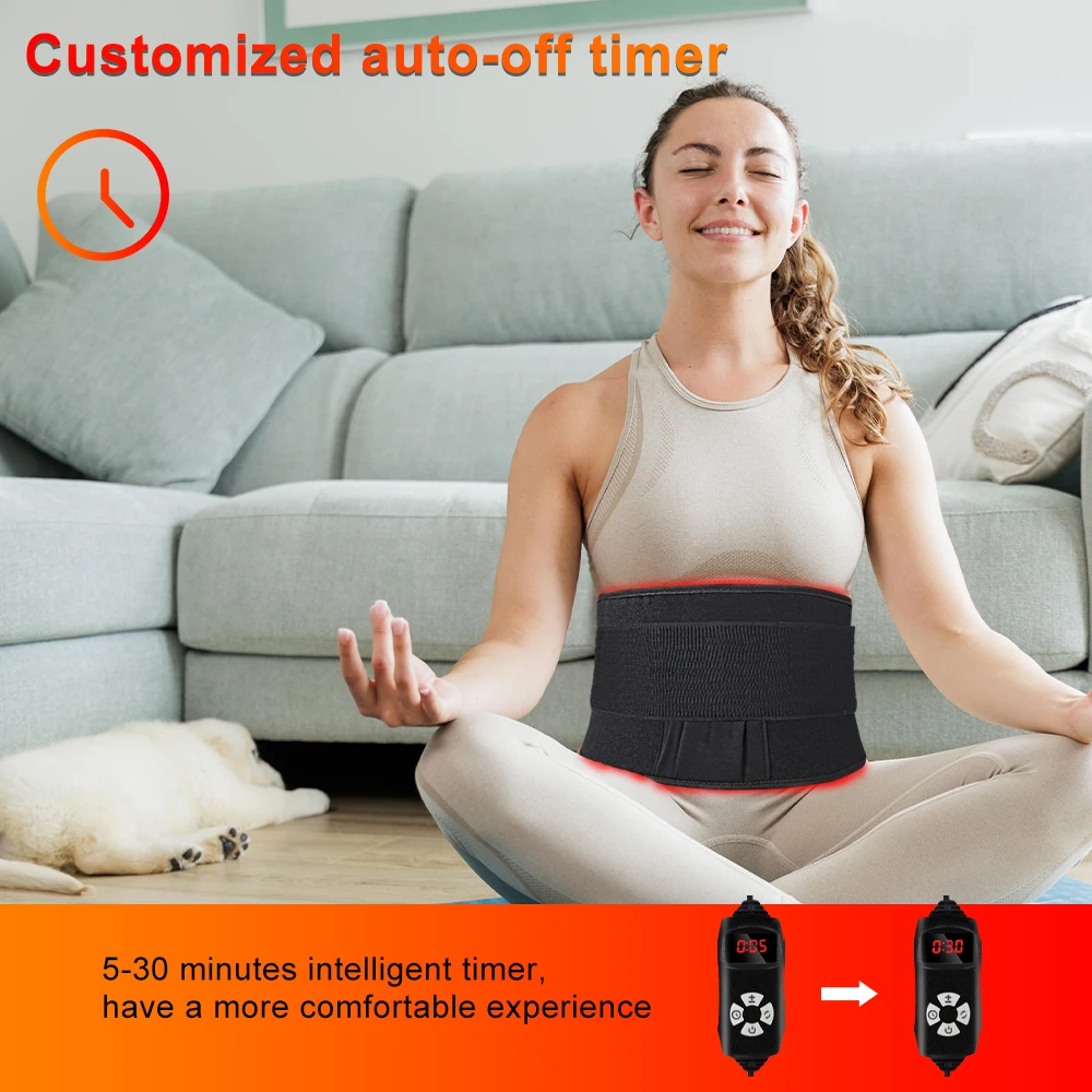 Red Light Therapy Belt 660nm 850nm In-frared Back Pain Relief Waist Support Muscle Recovery Lower Back Therapy Portable Home Use