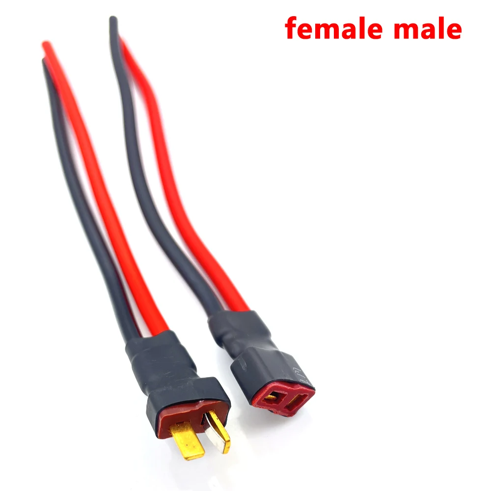 1pcs T Type Socket Plug Male Female Connector Silicone Wire With 15CM 16AWG 550V For electric car Rc Lipo battery Rc Model