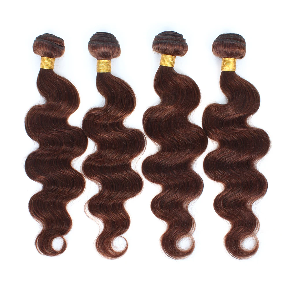 Körper Welle Bundles Menschliches Haar Brasilianische Haarwebart Bundles 1/3/4 PCS Menschliches Haar Bundles # 4 braune 10-28" 100 % Remy-Haarverlängerungen