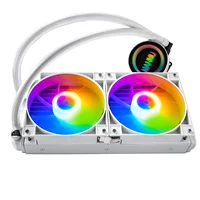 MANMU White Liquid CPU Cooler 240 Addressable RGB & PWM Pump & Fans TDP AIO Water Cooler W/Controller 6