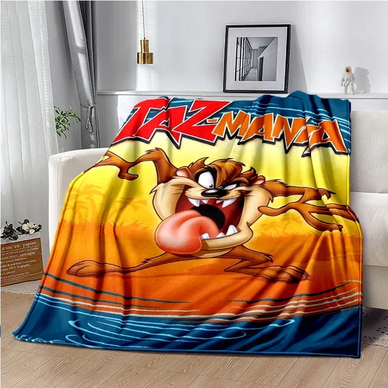 Funny cartoon-TAZ-M-MAN-anime Throws Blanket Sofa Home Hiking Picnic Beds Fashion Kids Super Soft Flannel Blanket birthday gift