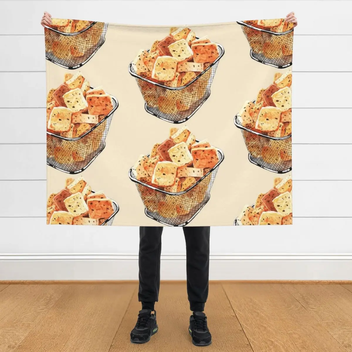 

Crunchy Garlic Croutons Throw Blanket Soft Big Bed covers Cute Blankets