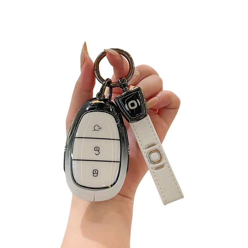 

Premium Zinc Alloy Key Cover Case for Changan Qiyuan A07/A05/A06/Q05 - Protective Key Fob Shell Key Bag Chain