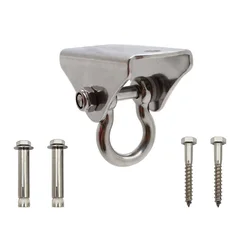 1set 180 ° ganci oscillanti gancio oscillante in acciaio inox per soffitto portico in legno altalena kit appeso amaca sedia Yoga Swing Mount