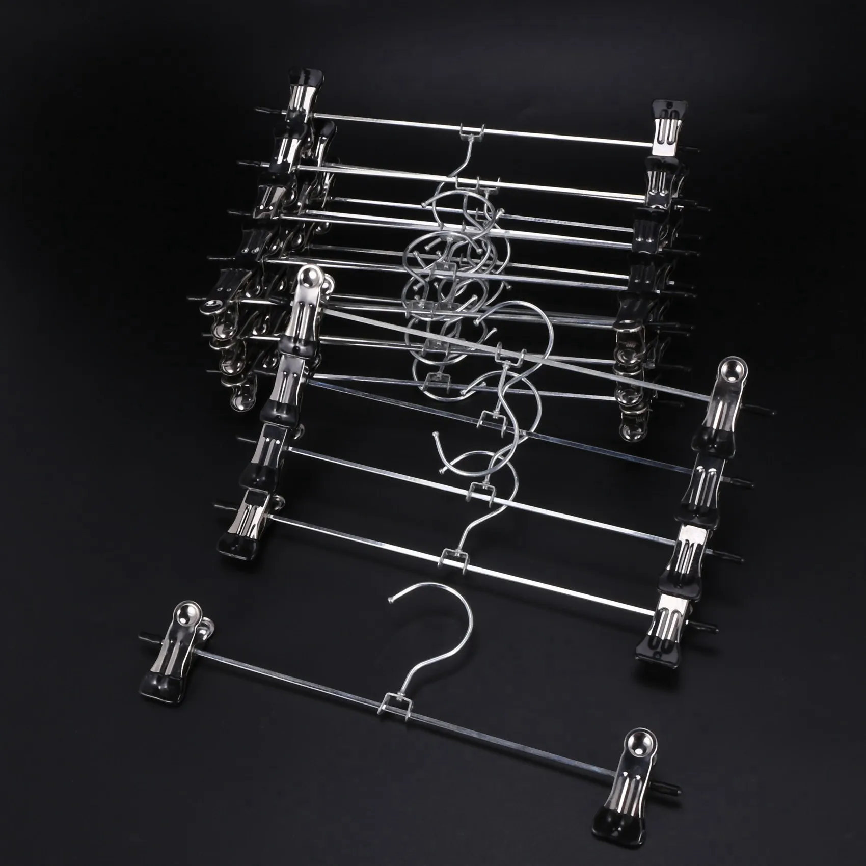 ABWR-Gantungan Celana Gantungan Rok dengan Klip 40 Pak Gantungan Klip Celana Logam untuk Menghemat Ruang, Ultra Tipis Tahan Karat