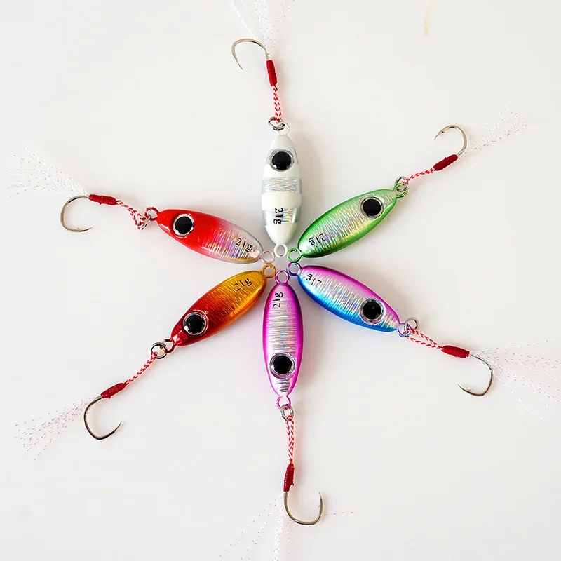 1PCS Micro Metal Jig Fishing Lures 5.5g/7.5g/10g/14g/17g/21g  Shore Casting Jigging Spoon Saltwater Artificial Bait