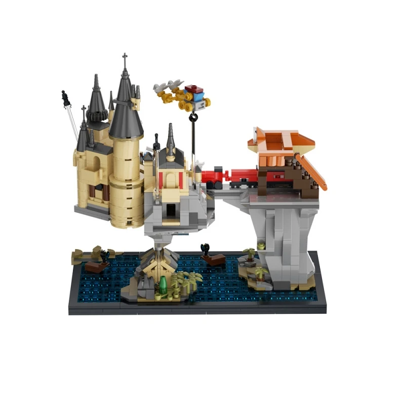 MOC Science Fiction Movie Magic Castle Model Building Blocks Miniature Hogwarts Castle Magic School Brick Toy Children's Gift