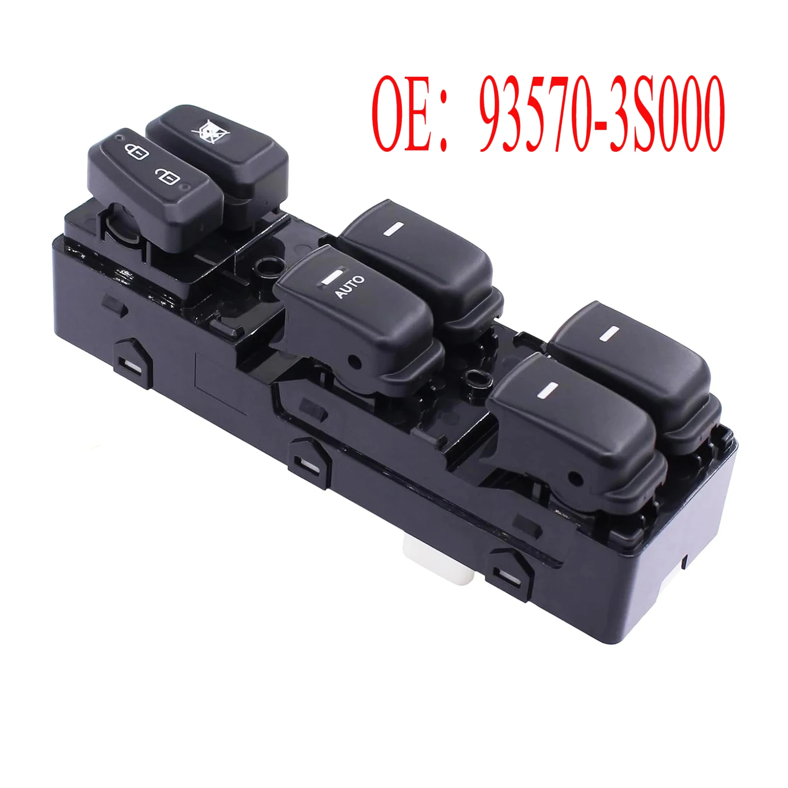 

For Hyundai Sonata 2011-2015 Replace 93570-3S000 Front Left Driver Black with Blue Light Power Window Switch Button