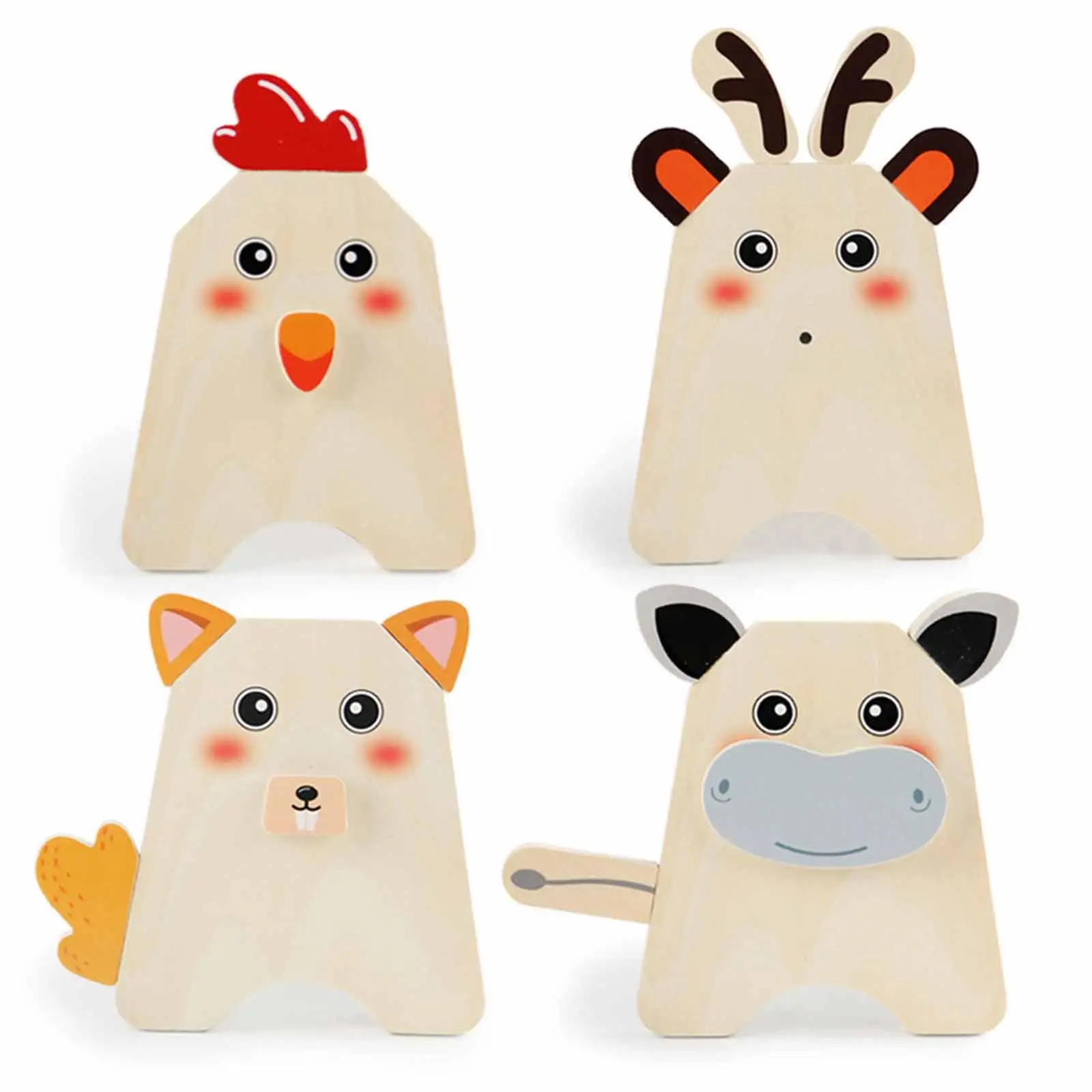 

Деревянные пазлы с животными, развивающие игрушки для раннего обучения, интерактивные игрушки для детей