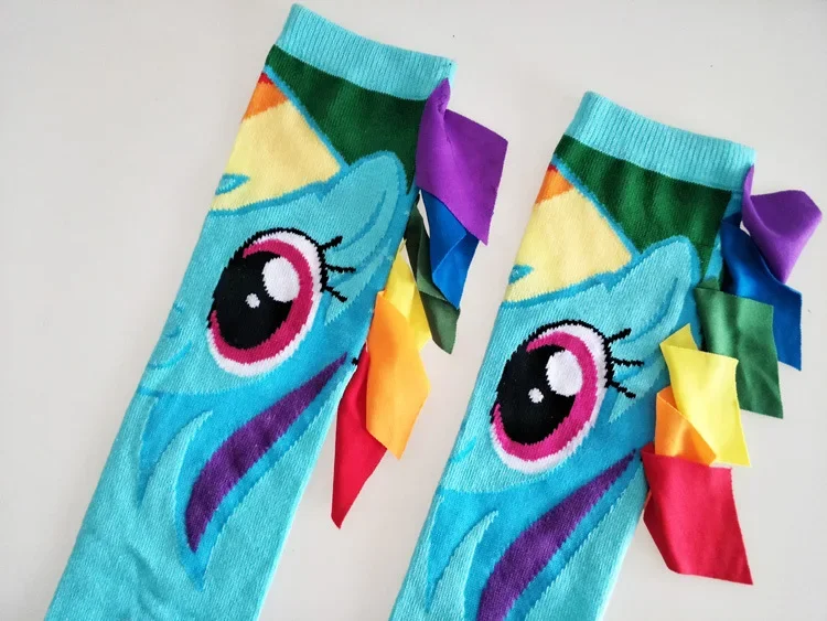 My Little Pony Socks Women Anime High Quality Fashion Sports Funny Sweet Knee Length Cotton Long Socks Girls Birthday Gift