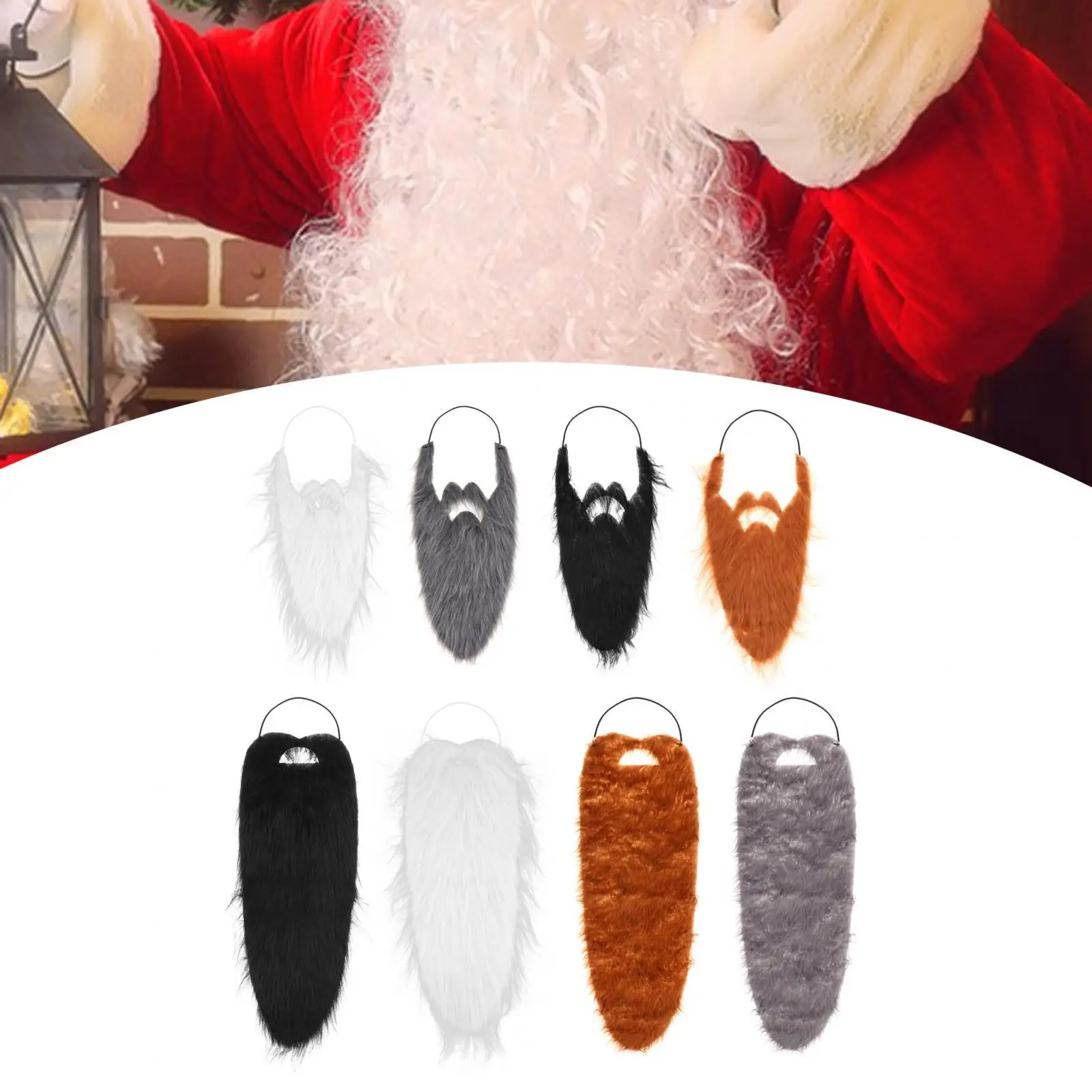 Xmas Santa Claus Beard Dress up Professional Costume Fake Long Beard for