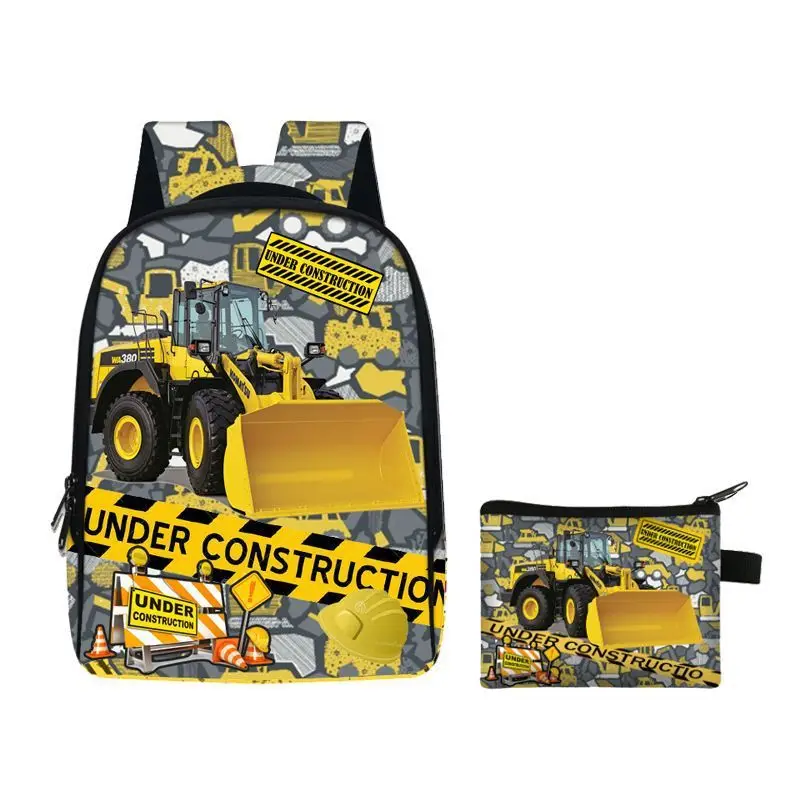 Graafmachine Digger Rugzak Cartoon Print Kinderen Rugzak Cartoon Mode Accessoires Rugzak Cartoon Schooltas Verjaardagscadeau