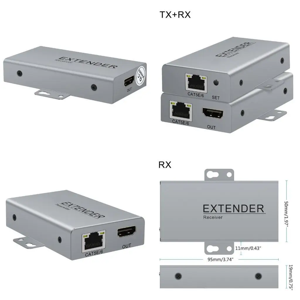 

652f RJ45 4K HDMI-совместимый с расширенным передатчиком.