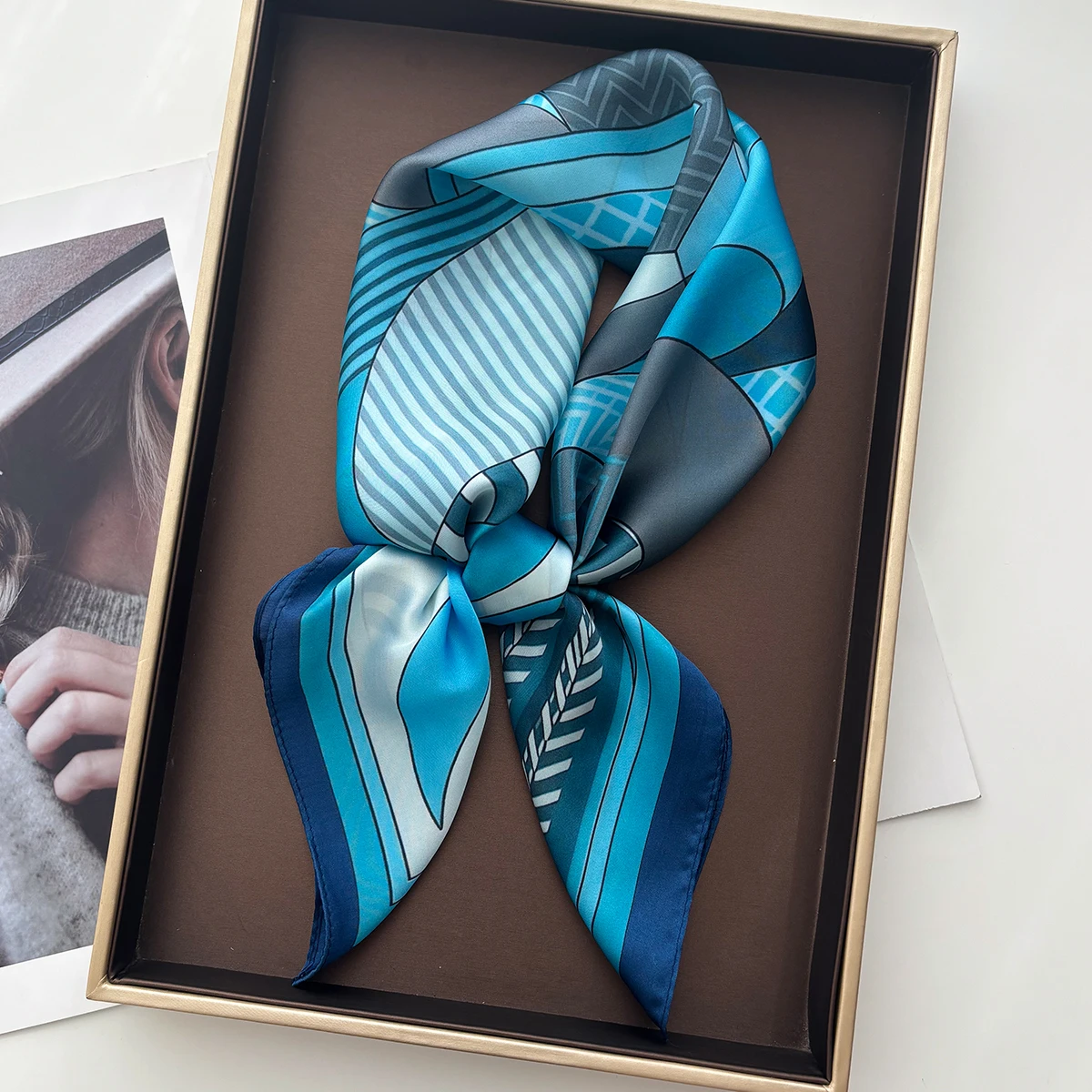 Luxe vierkante sjaal voor dames dames hijab mode halsdoek bandana's elegante kunstzijden sjaals sjaal voor dagelijks gebruik