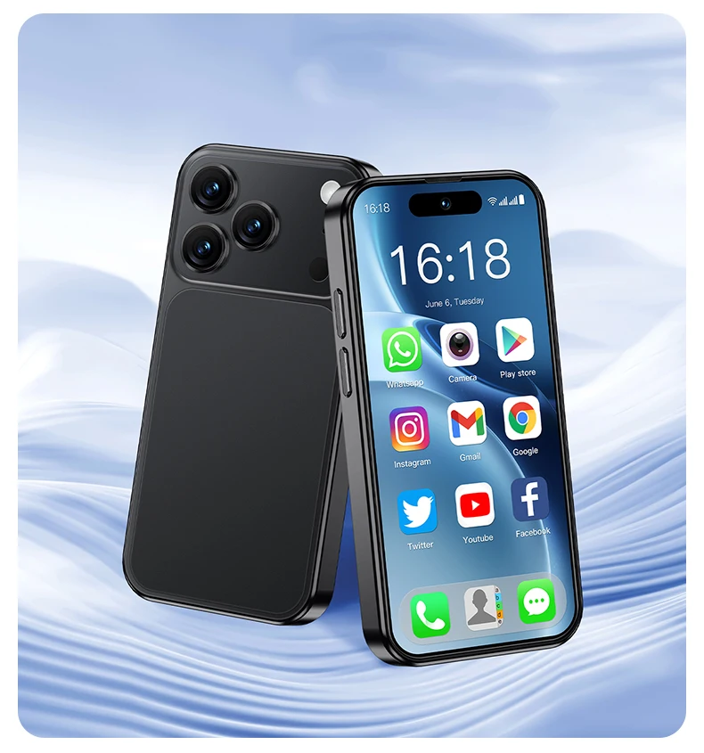 SERVO KING9600 Mini Android 15 Mobile Phone 4G 8GB RAM 128GB ROM Dual SIM Face Unlock WiFi GPS OTG Pocket Cellphone Play Store