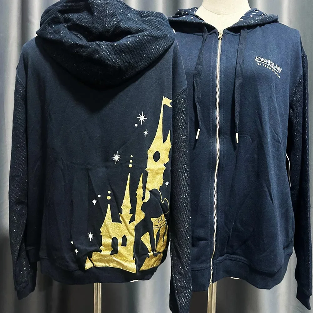 ديزني البلوز القلعة الساطعة ميكي ديزني لاند باريس رسالة تينكر بيل للجنسين زوجين المرأة البريدي جيب مقنعين البلوز جديد
