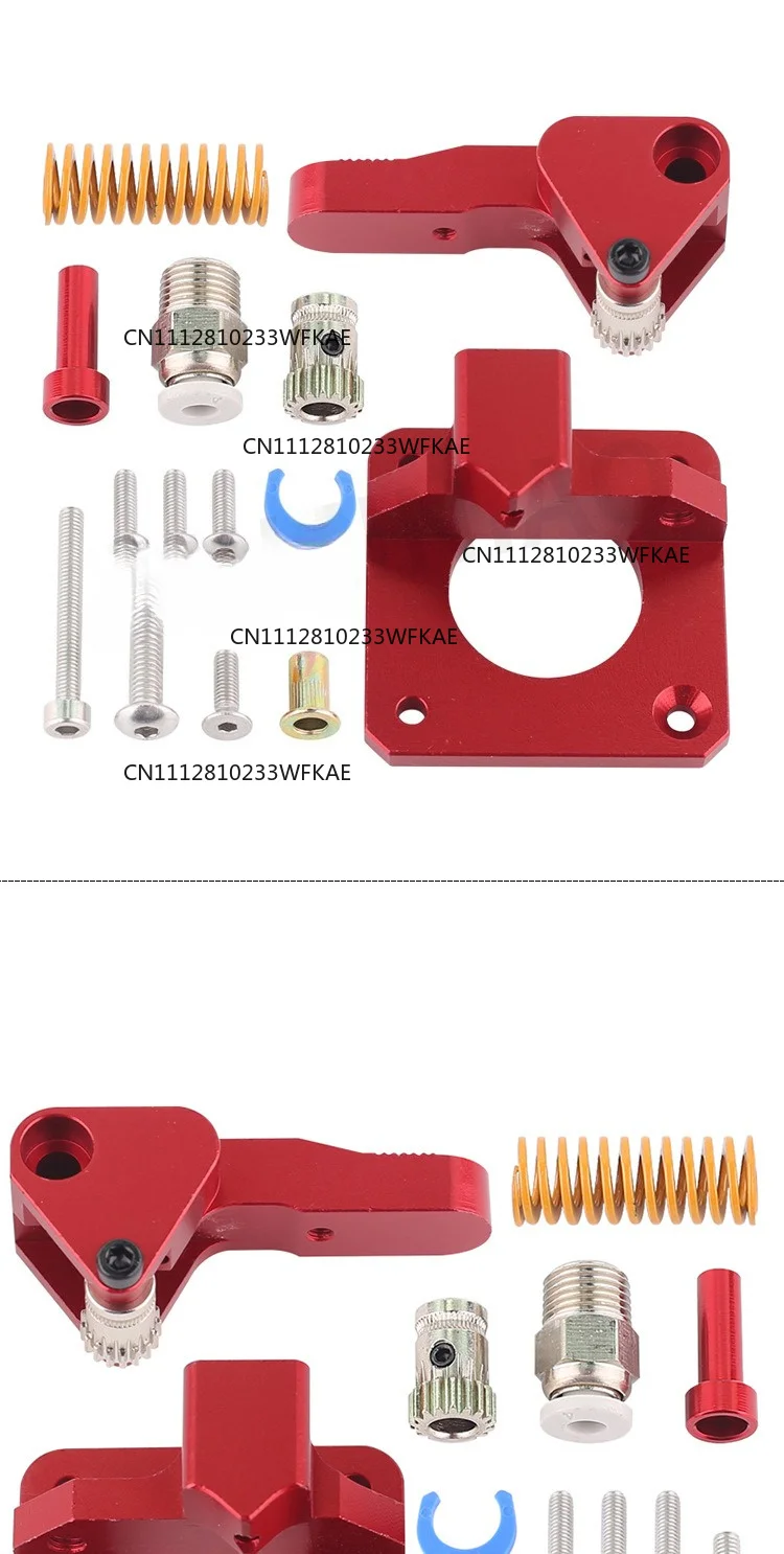 3D Printer Accessories, Dual Pulley Extruder, Red CR-10S PRO Ender-3 Btech Feeder