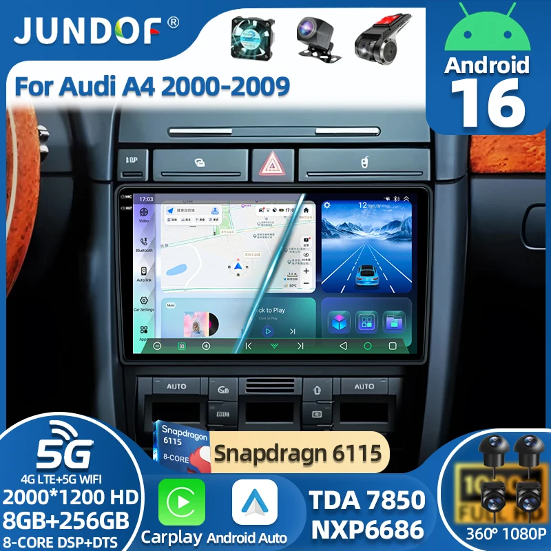 

Android 16 Multimedia Player For Audi A4 B6 2000 - 2009 Carplay Android Auto Car Radio Stereo Multimedia player 4G Wifi