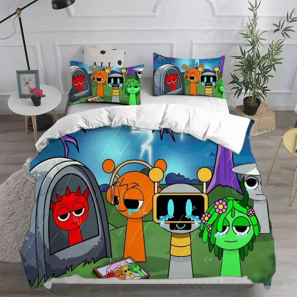 Sprunki Bedding Sets Soft Bed Cover Comforter Duvet Cover Pillow Case  Sets Teenagers Children's Gifts Bedroom Decor