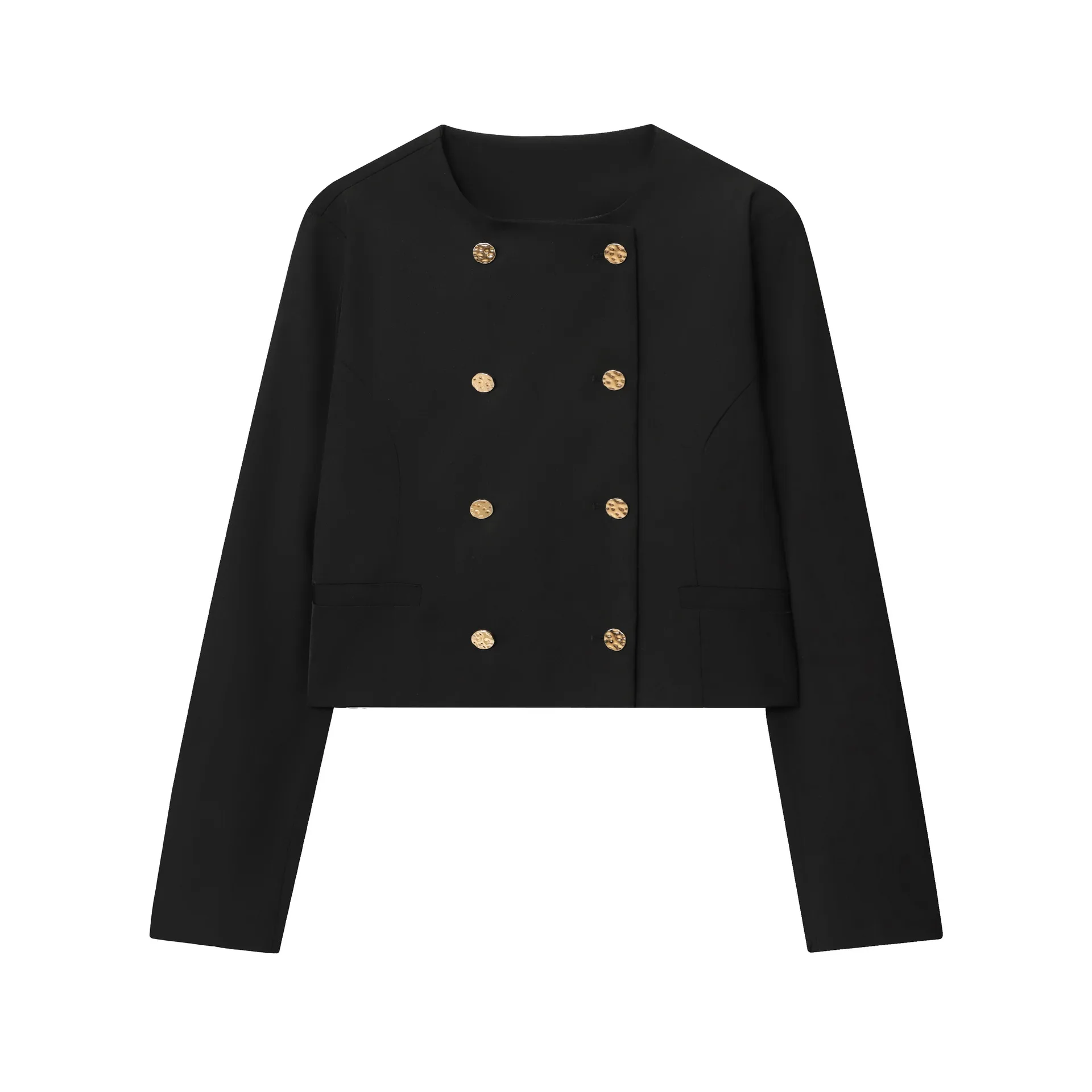 European and American style women's clothing autumn new fashion short style double breasted suit jacket high waisted pants