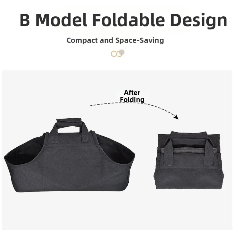 Firewood hauling bag crafted from heavy-duty oxford material for dependable performance in for rugged outdoor environments