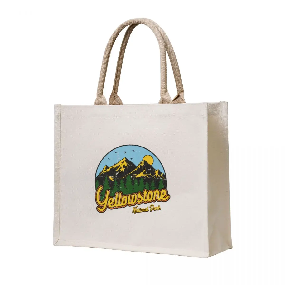 

Vintage Yellowstone Park T-Shirt Tote Bag eco pack bags woman 2025 custom canvas bag