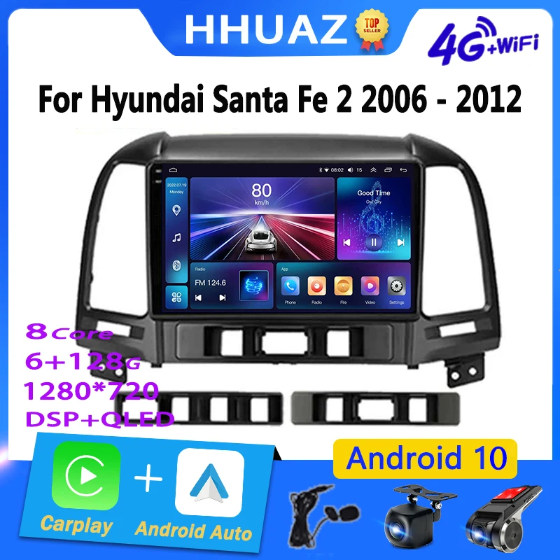 

Автомагнитола на Android для Hyundai Santa Fe 2 2006 - 2012 мультимедийный плеер 2 Din Carplay Стерео GPS 2din DVD головное устройство