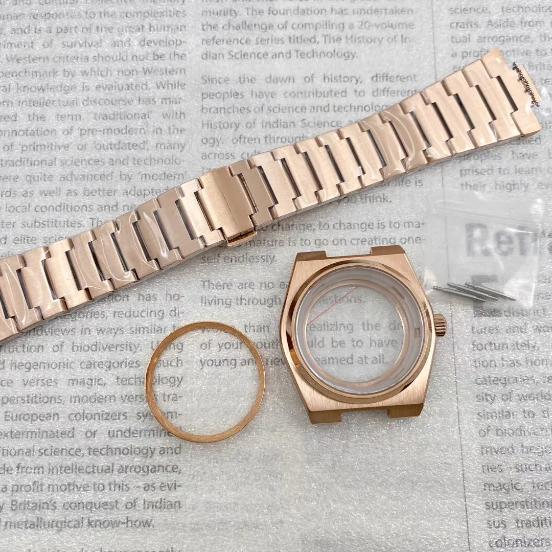 Highend Rose Gold Silver 40mm Sapphire Case Strap Ring Fits PRX Super Player NH35 NH36 Automatic Movement for 28.5mm 31.8mm Dial image 4