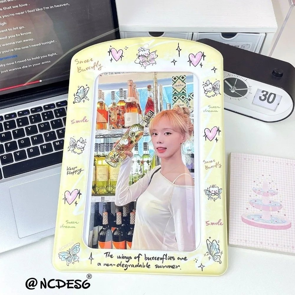 Trendy A4 Photocard Holder PVC Giant Photos Protective Cover Colorful Korean Idol Photo Card Holder Girl's Gift