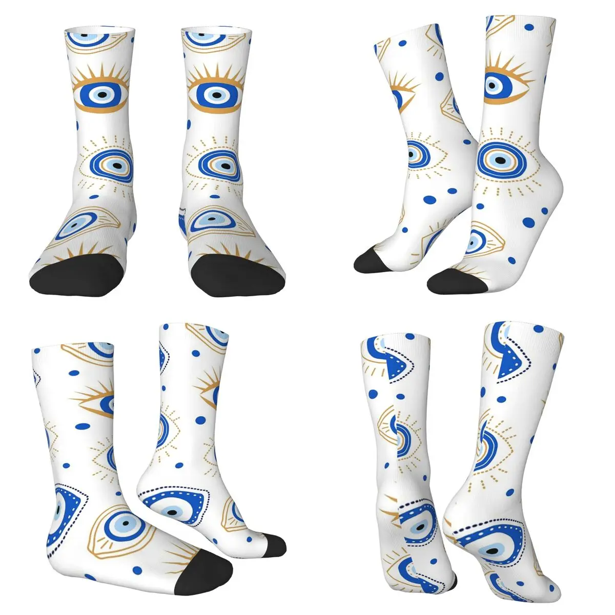 Halloween Evil Eye Pattern Socks Harajuku High Quality Stockings All Season Long Socks for Man Woman Valentine's Day Gifts