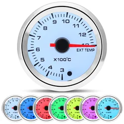 52mm Exhaust Temperature Meter 7 Colors Exhaust Gas Temperature Gauge Exhaust Gas Temp Gauge EGT EXT Gauge Car Meter With Sensor
