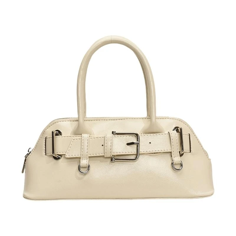 

Women Bowling Bag Stylish Shoulder Bag PU Leather Crossbody Bag Trend Handbag