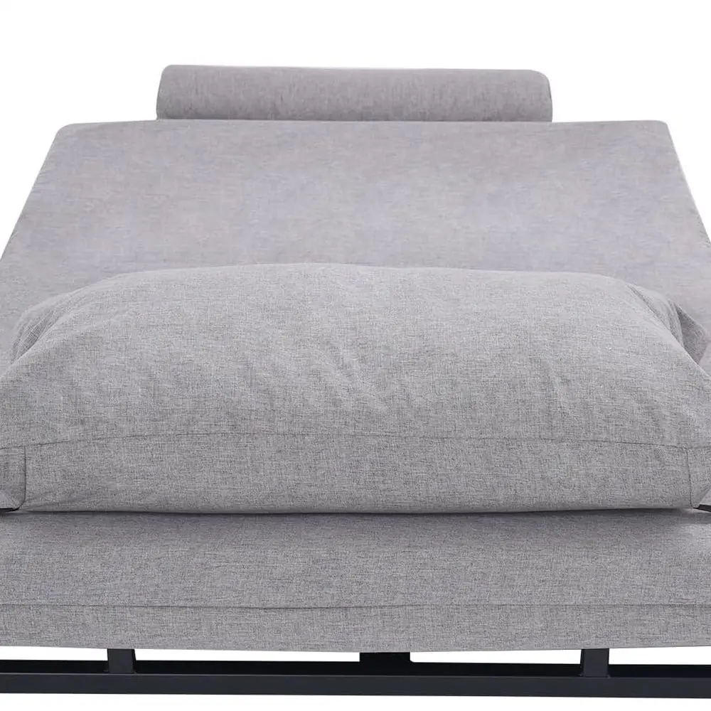 مسند ظهر سرير كهربائي قابل للتعديل باللون الرمادي مع درابزين قابل للطي وجهاز تحكم عن بعد للحوامل والمعاقين وكبار السن