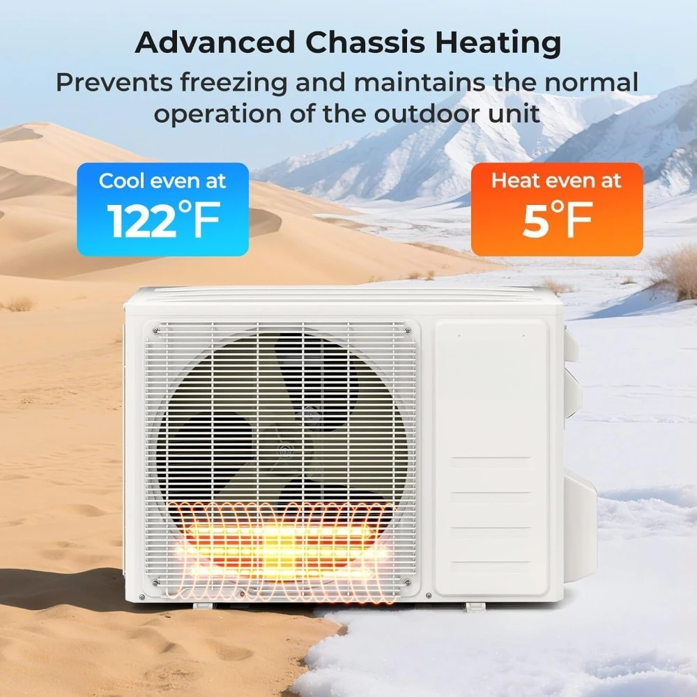 11500 BTU Mini Split Air Conditioner 17 SEER2 115V Inverter Heat Pump WiFi Alexa 750 Sq Ft w/Kit, Custom