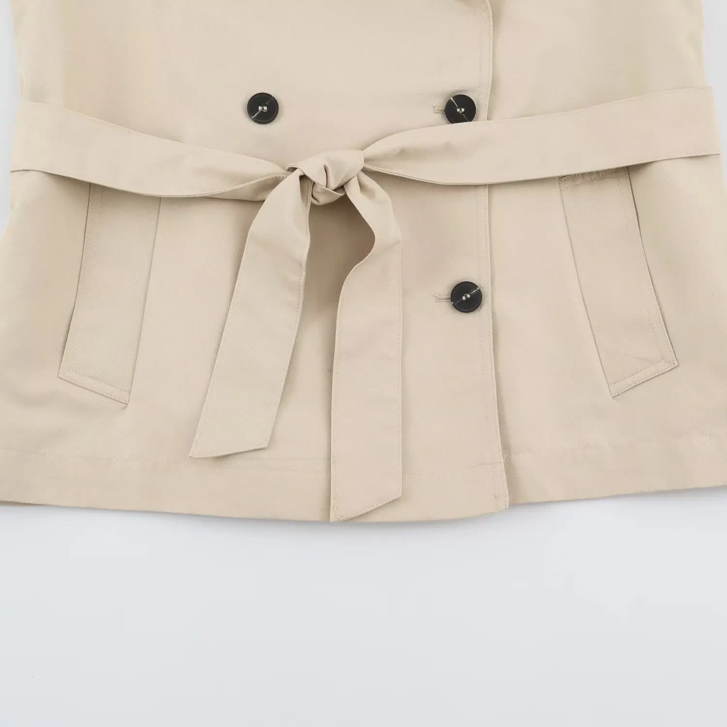 Damenweste 2026 Herbst Neu Einfarbig Ärmellos Doppelreihig Gürtel Lose Tanktops Jacke Pendlermode Damenweste – Detail 5