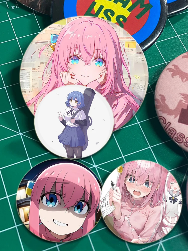 Anime Bocchi The Rock Tinplate lembut tombol pin kartun ikon bros pakaian dekorasi kreatif lencana Lapel pin perhiasan hadiah