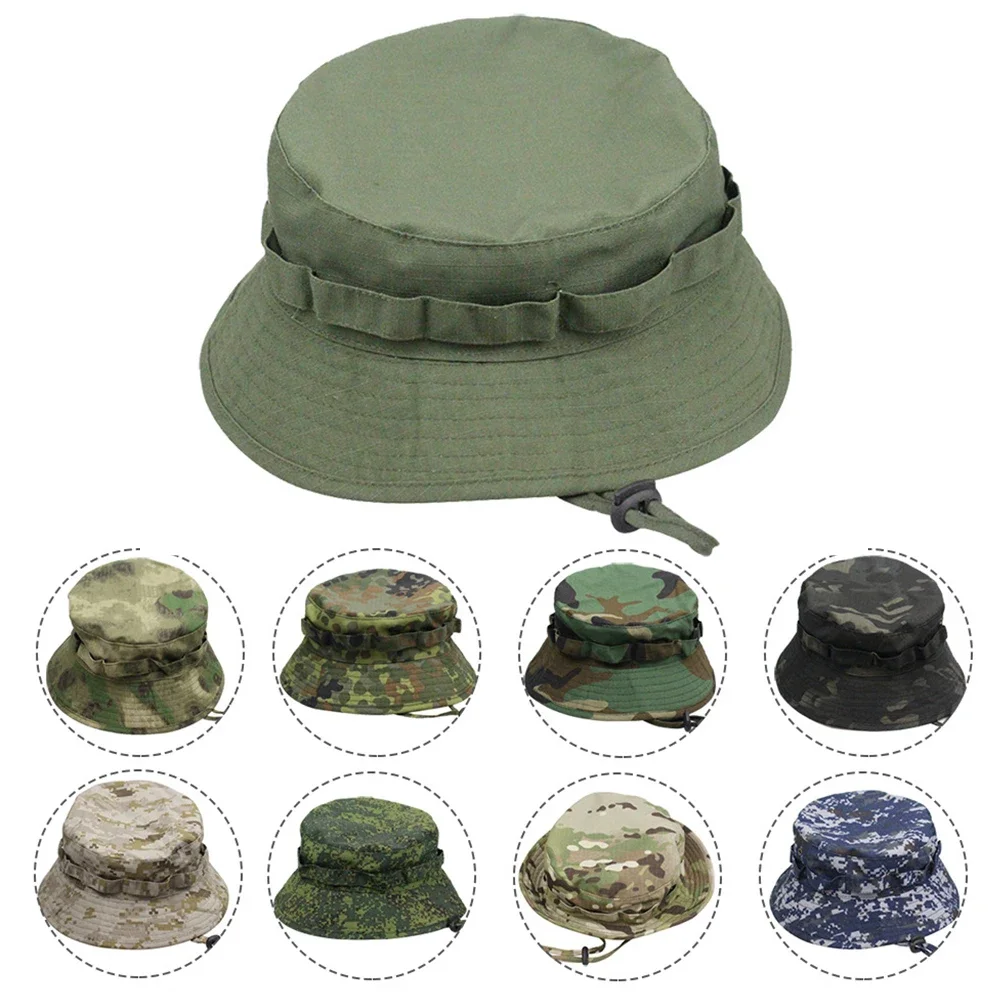 Tactical Camouflage Boonie Hats Summer Bucket Hat Men Women Outdoor Hunting Hiking Fishing Climbing Cap Fashion Flat Hats