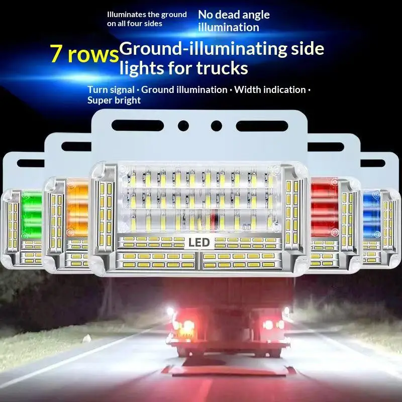 Multi Functional 7 Rows LED Truck Side Light Super Bright No Dead Angle Lighting